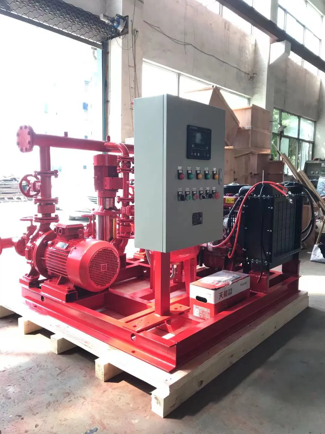 4000gpm 6-11bar Large Flow Skid Mounted Fire Pump System with Double Suction Pump