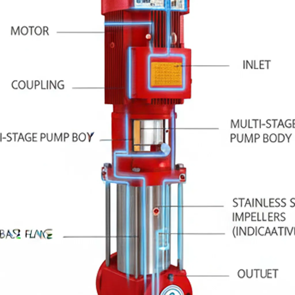 Factory Multistage High Pressure Centrifugal Water Pumping Machine Pumps for Fire System Pump