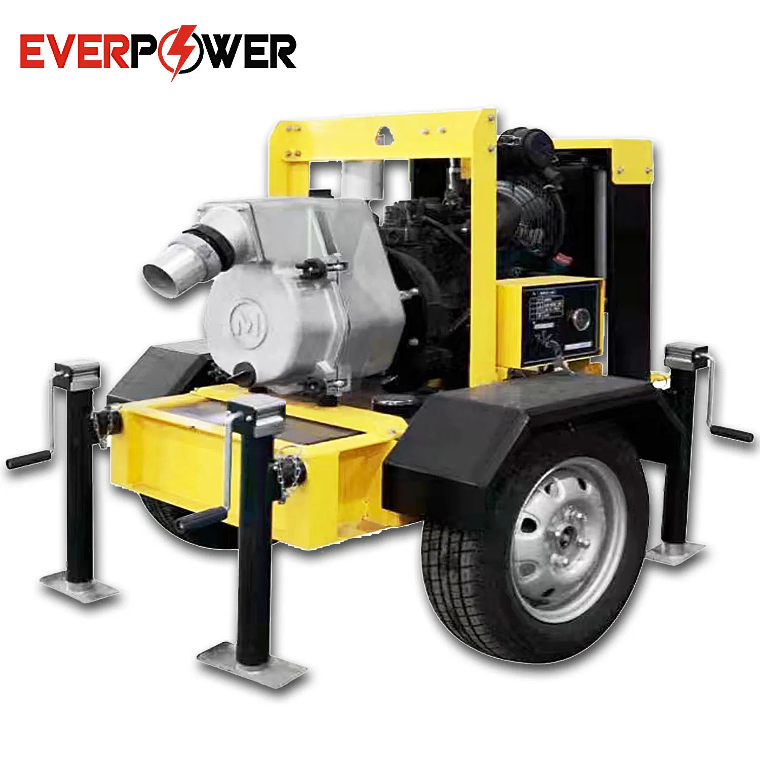 Trailer Mounted Self-Priming Centrifugal Flood Control Trash Slurry Anti-Corrosion Chemical Drainage Fire-Fighting Agriculture Irrigation Diesel Water Pump Set