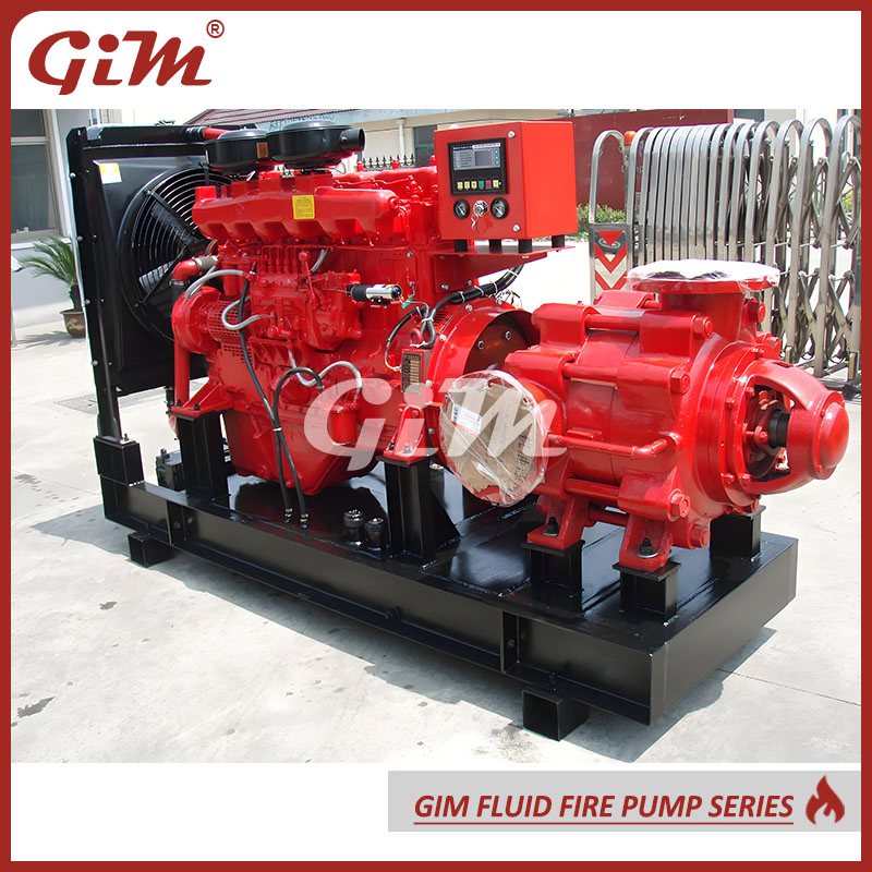 500gpm Diesel Engine Mounted Fire Pump Horizontal Centrifugal Multistage Firefighting Pump Package