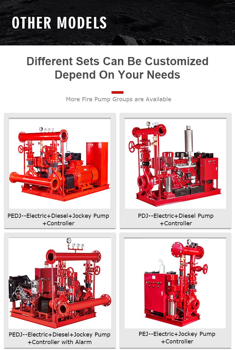 200gpm Fire Fighting Split Case Pump System with Diesel and Jockey Pump