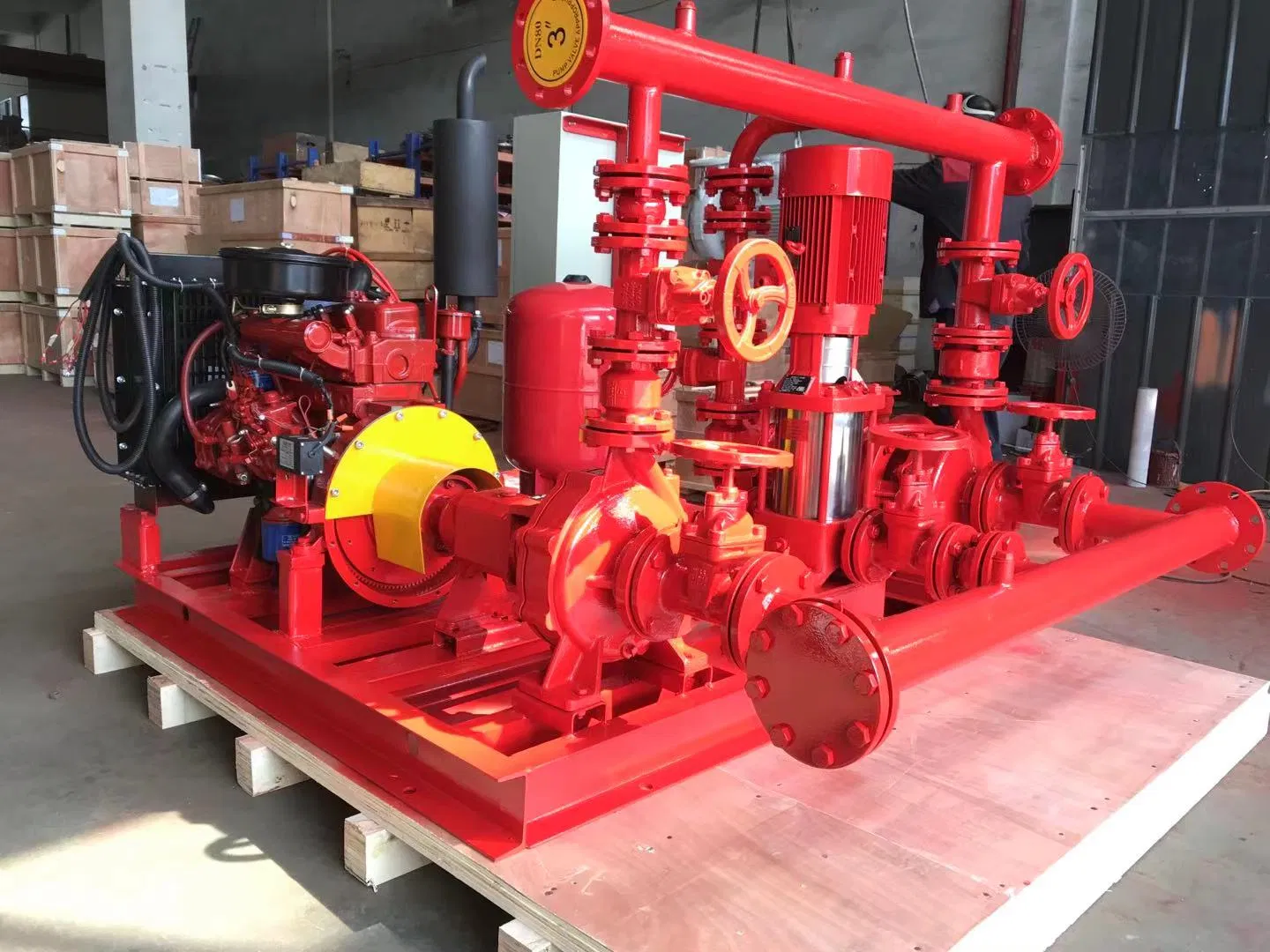 4000gpm 6-11bar Large Flow Skid Mounted Fire Pump System with Double Suction Pump
