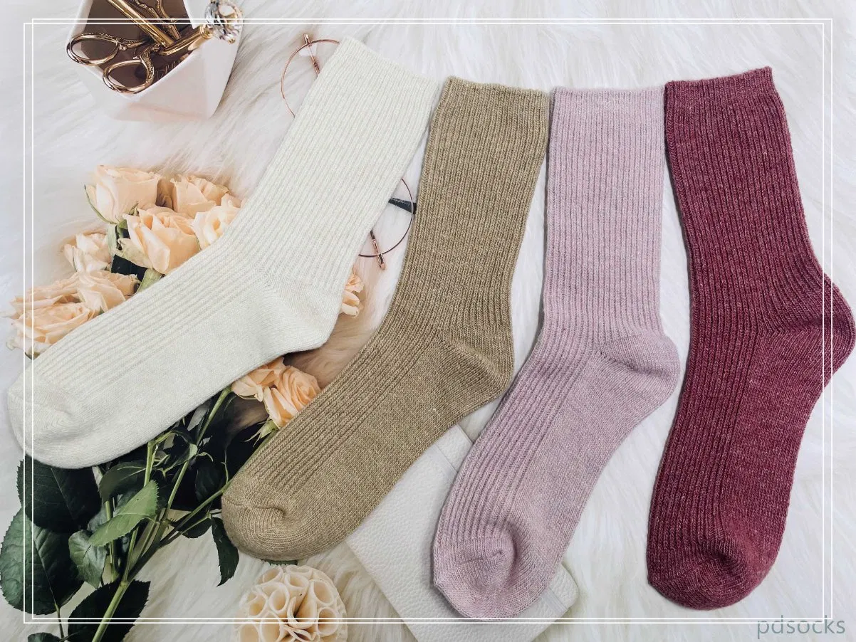 Meias térmicas de lã para adultos com 10% meias de bota de caxemira