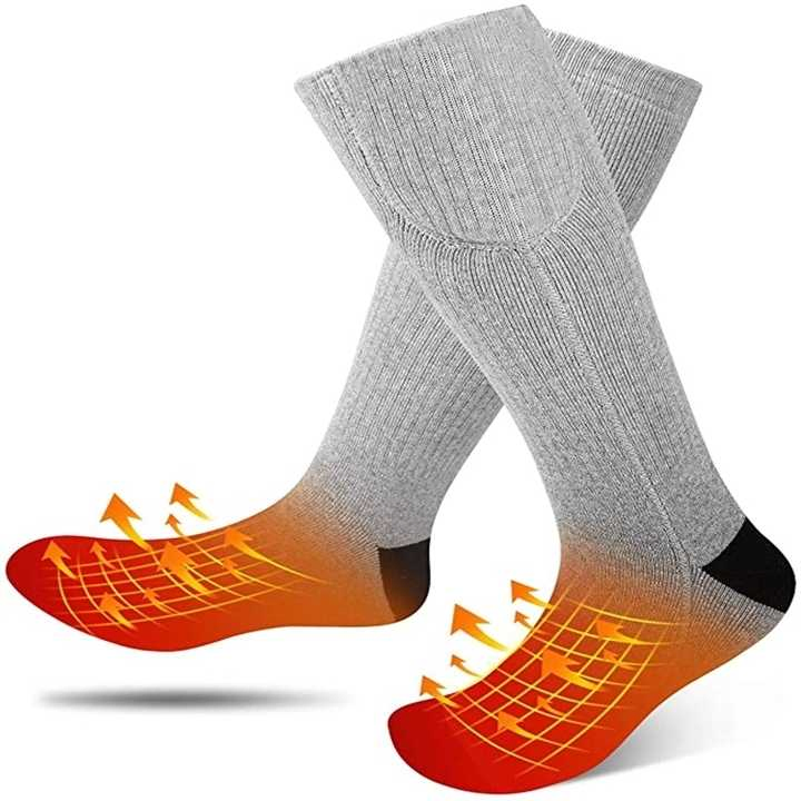 Meias de esqui térmicas elétricas recarregáveis para inverno, grossas, para caminhadas, para homens e mulheres