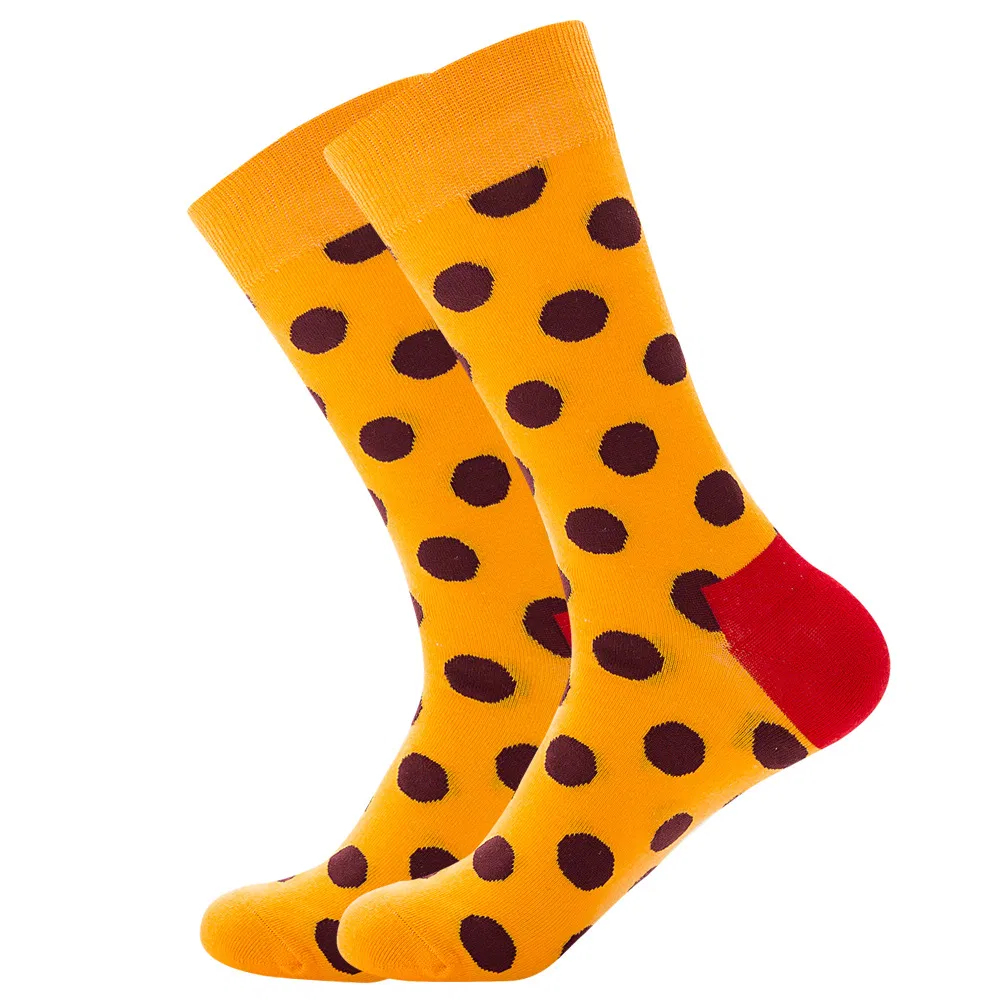 Meias de designer engraçadas e malucas por atacado, meias fashion personalizadas com logo, meias de algodão de novidade, meias elegantes tubulares, meias de vestir felizes