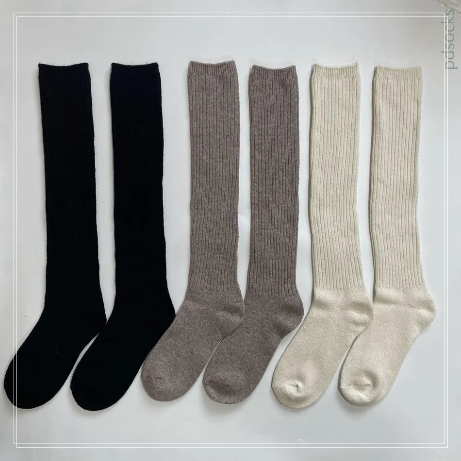Meias de Lã Personalizadas Meias Femininas Meias Longas Tricotadas Meias de Cano Médio