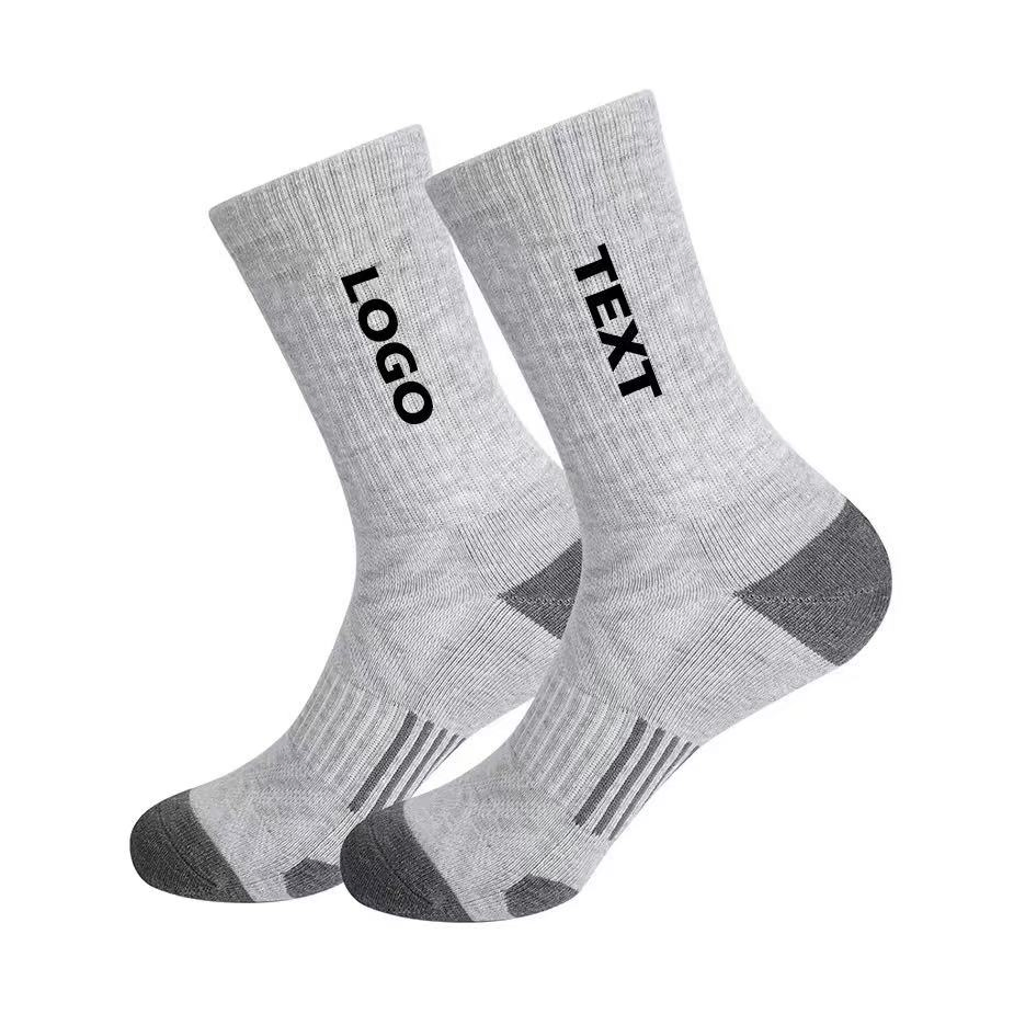 Meias de Crew Esportivas de Bambu Personalizadas para Adultos, Vestido Casual Térmico de Alta Qualidade para Homens