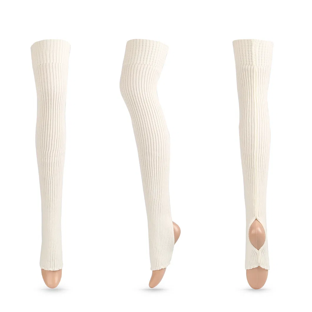 Meias de lã quentes para balé, dança latina, meias longas e grossas, leggings