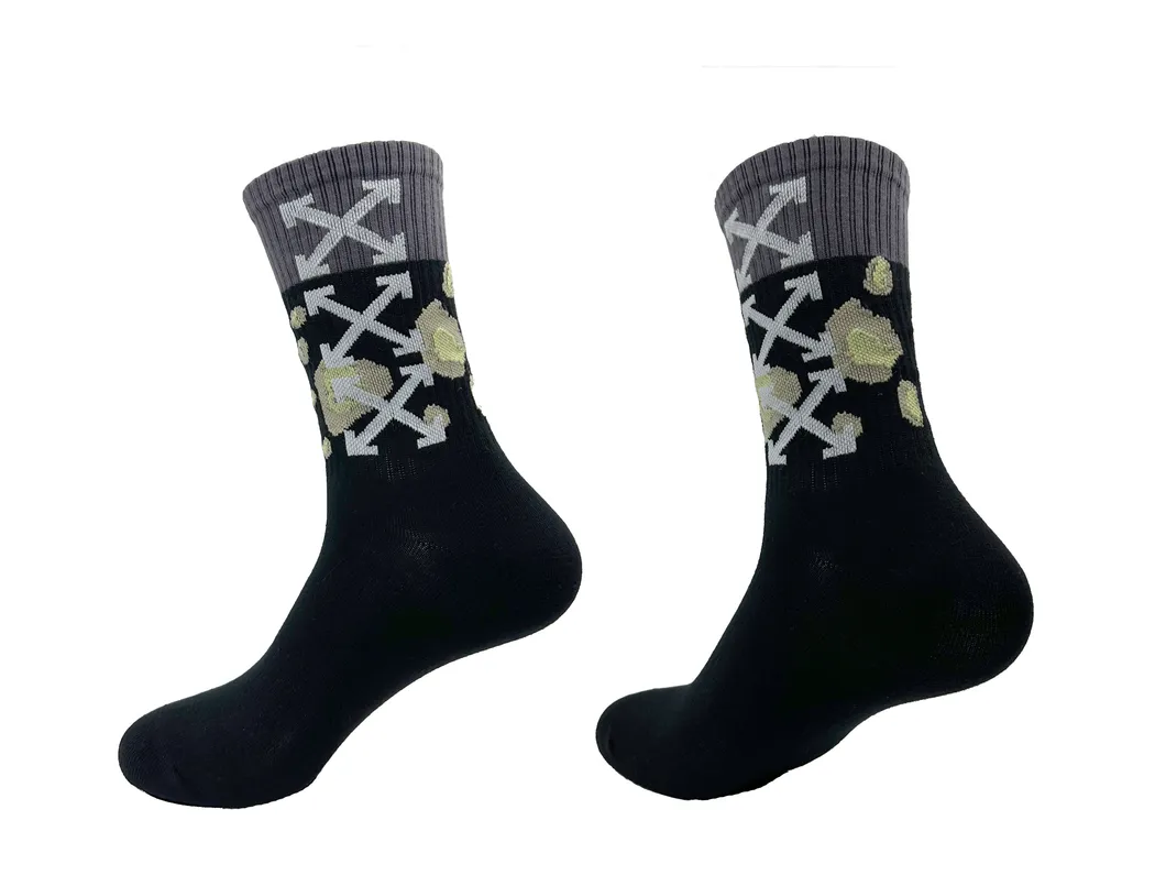 Meia Casual Personalizada com Logo Meia Macia de Algodão Tricotada para Homens e Mulheres