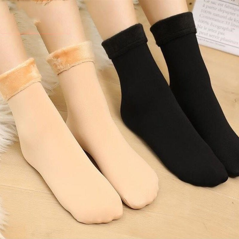 Meias Curtas Térmicas de Lã de Cashmere para Mulheres, Quentes e Grossas, Meias de Veludo para Botas de Neve, Meias para o Lar, Calcetines Mujer