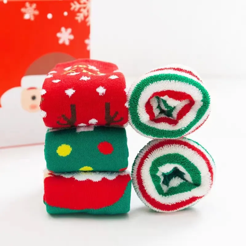 Meias de Natal para Homem Usar Uniforme Feliz Vestuário Socken Inverno Crew 100% Algodão Novo Presente de Férias de Ano Novo Meias