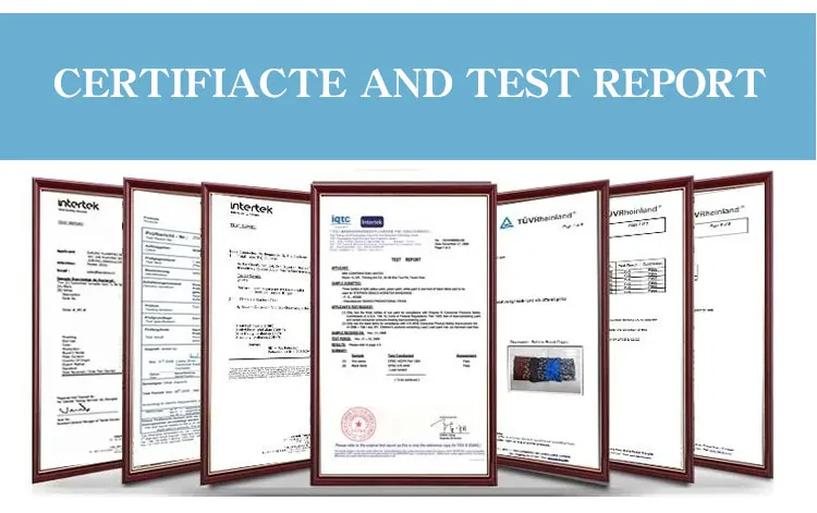 Certificado e relatório de teste