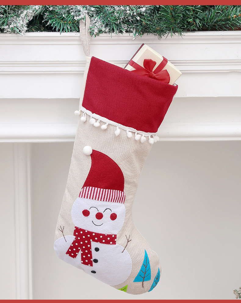 Sacos de presente de Natal, decoração de Natal para crianças, meias de presente