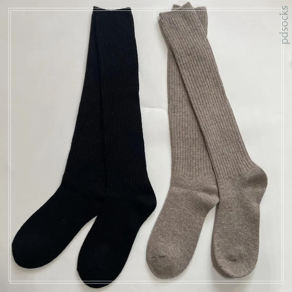 Meias de Lã Personalizadas Meias Femininas Meias Longas Tricotadas Meias de Cano Médio