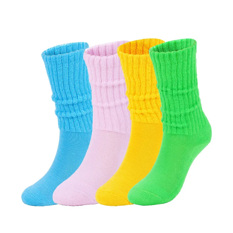 Meias Retro Coloridas Empilháveis para Moda Trendy