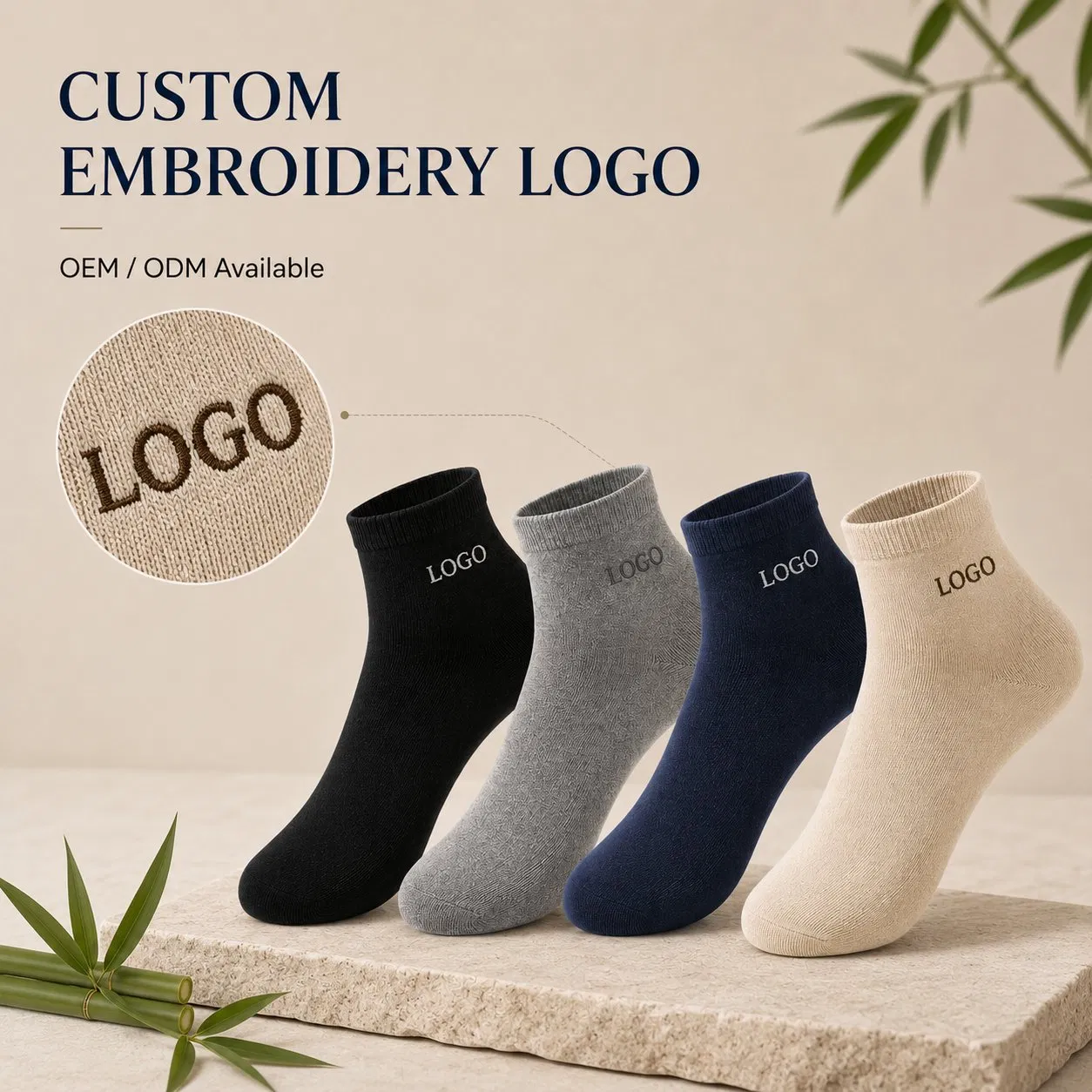 Calcetines Personalizados Custom Logo Dress Bamboo Business Men Premium Cotton Bamboo Socks
