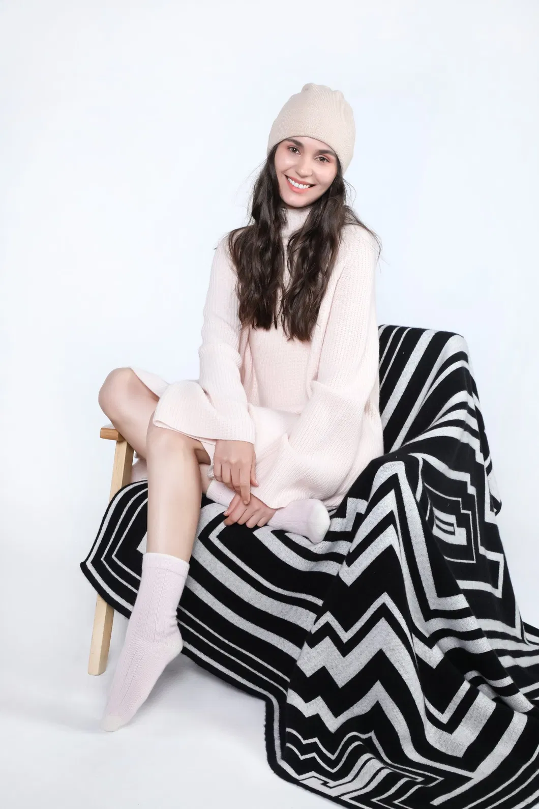 Meias de Cama de Lã Merino / Cashmere Bicolor Acessórios de Vestuário