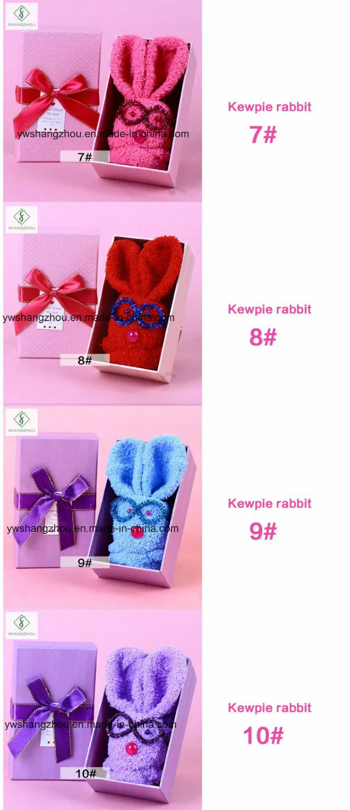 Meias de Design Novo Kewpie Coelho Caixa de Presente Personalizada para Crianças