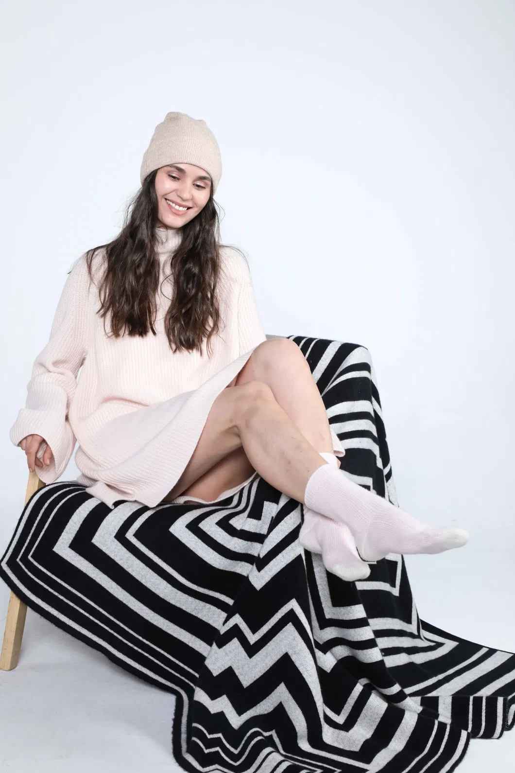 Meias de Cama de Lã Merino / Cashmere Bicolor Acessórios de Vestuário