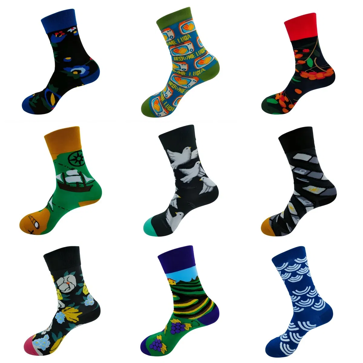 Meias de Algodão Personalizadas para Esportes, Trampolim, Yoga e Corrida com Jacquard e Antiderrapante para Conforto