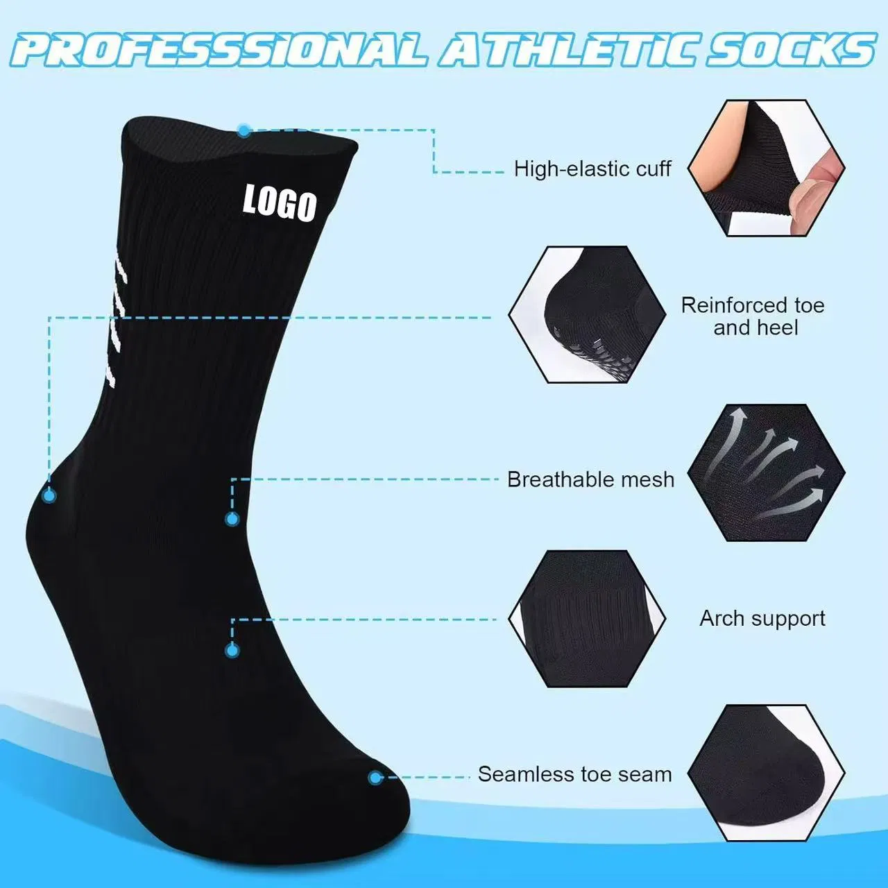 Meias Térmicas para Homens com Design de Logo Personalizado