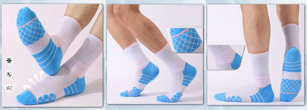 Meias Esportivas Masculinas Atacado Meia-Calf Basquete Toalha Corrida