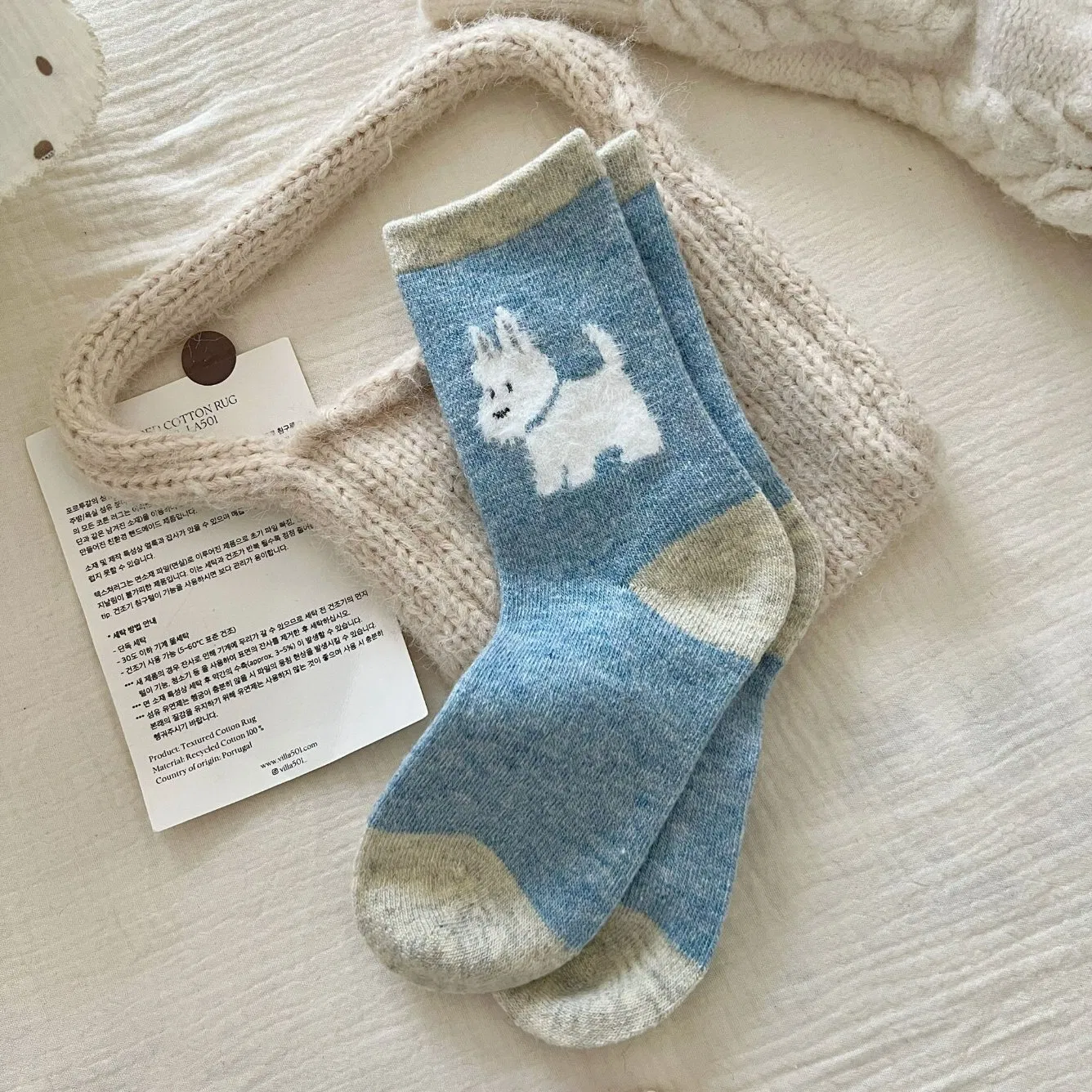Meias de lã de ovelha tridimensionais de outono e inverno para cachorros, meias quentes femininas de pelúcia, meias empilhadas com cores contrastantes