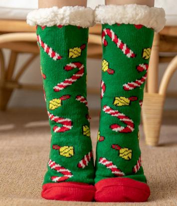 Meias de Inverno Quentes de Lã Fofas de Acrílico Confortáveis para o Natal em Cabana de Sherpa para Uso Interno