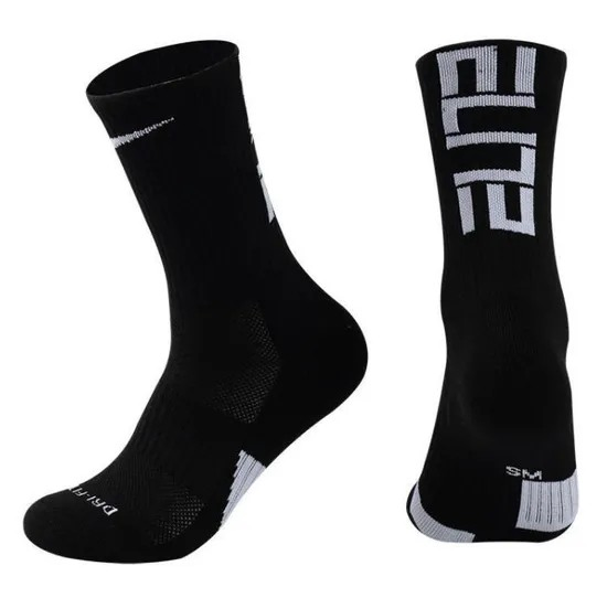 Meias Atletas Super Elite Masculinas com Sola Almofadada de Terry para Corrida, Ciclismo e Basquete