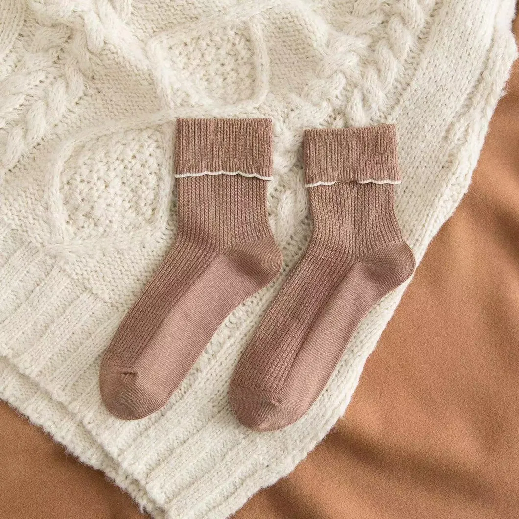 Meias Bobby para mulher meias Bamboo Fiber Cotton respirável Crew