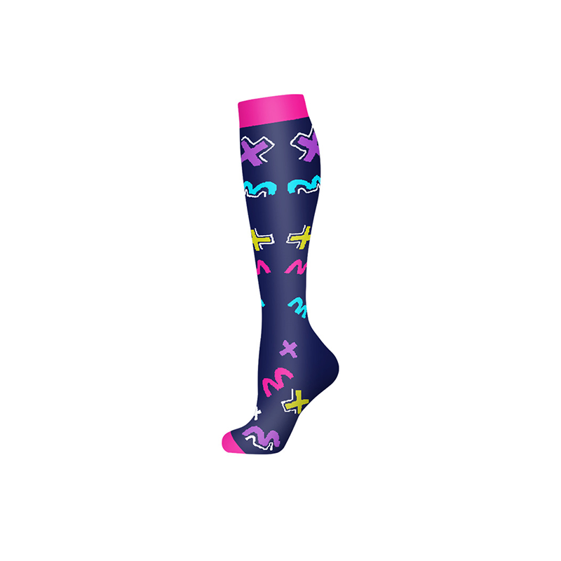 Nylon Elastic Knee High Running Compression Sport Socks Nurse Meias