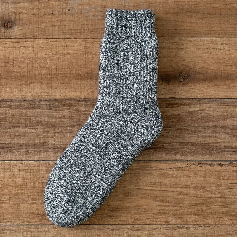 Meias térmicas grossas de lã para homens, outono e inverno 2024 aconchegantes
