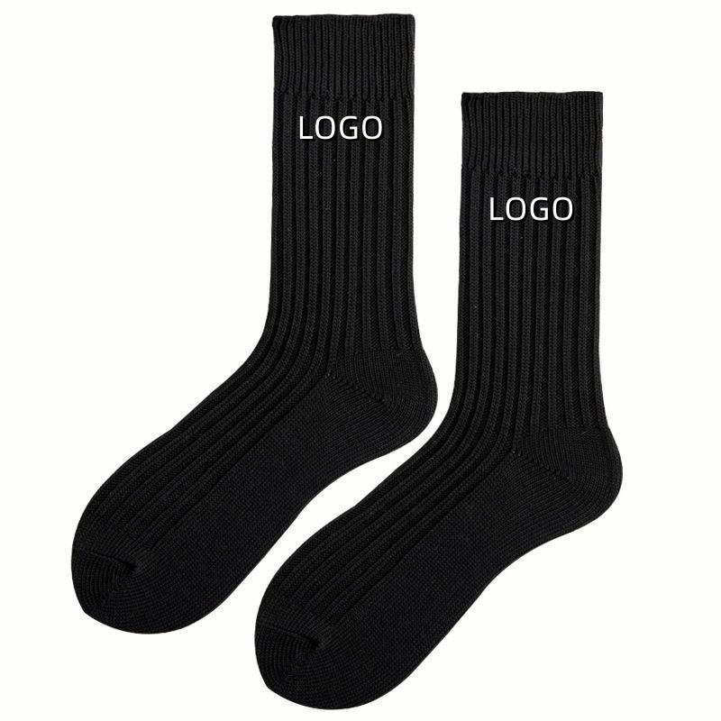 Meias esportivas brancas personalizadas com logo de bambu para homens, com aderência antiderrapante