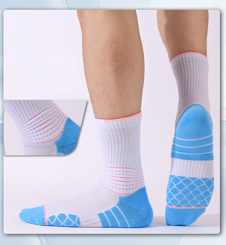 Meias Esportivas Masculinas Atacado Meia-Calf Basquete Toalha Corrida