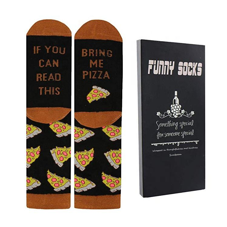 Xianghui meias pizzas personalizadas grossista colorido meias Jacquard Design de Moda vestir meias