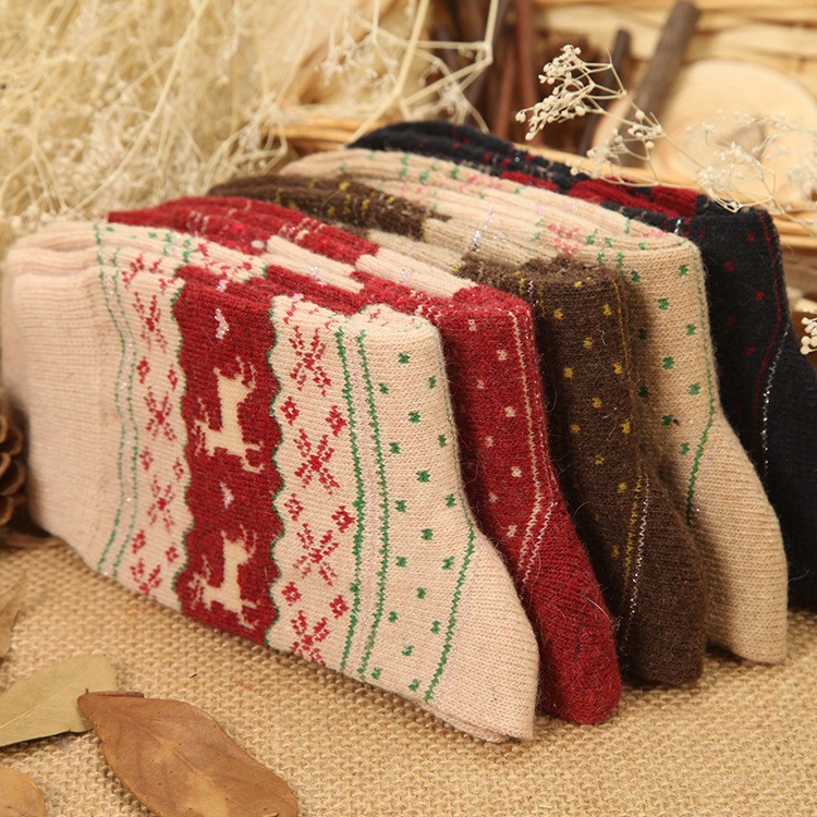 Meias de Lã de Coelho Fawn para Mulheres; Meias de Inverno e Outono, Meias de Cervo Femininas, Presentes de Natal para Manter Aquecido 1pairs/Pack