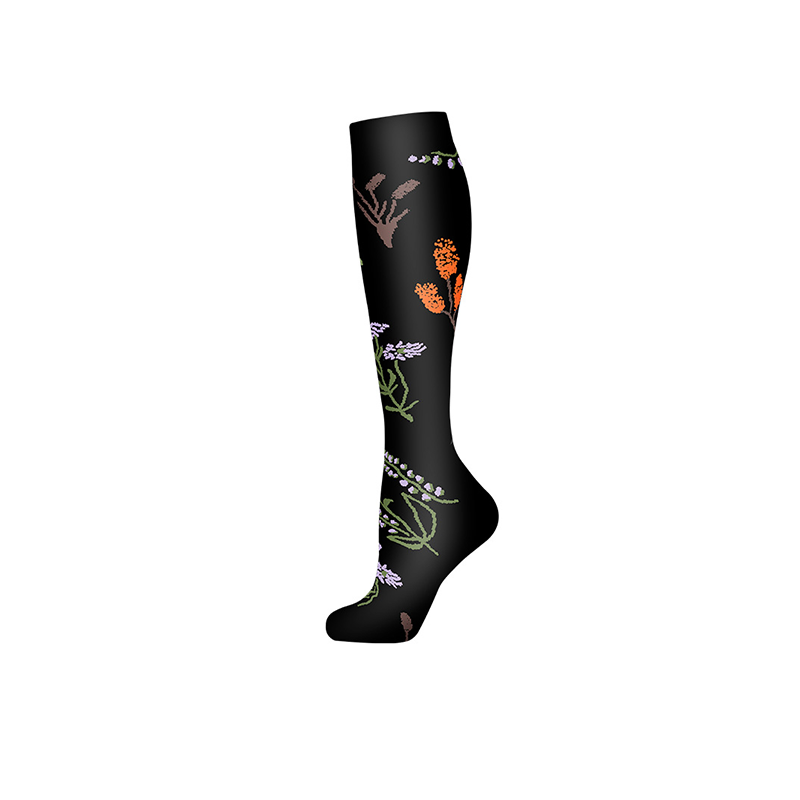 Nylon Elastic Knee High Running Compression Sport Socks Nurse Meias