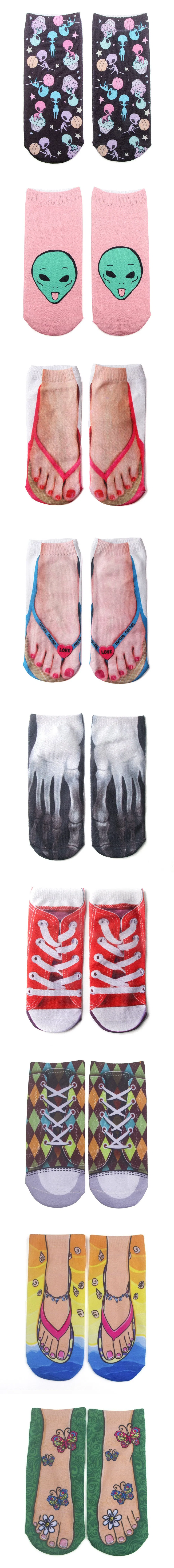 Meias Flip Flop Baixas, 3D Meias com Padrão, Meias Flip Flop Personalizadas Casuais, Meias Baixas Engraçadas e Malucas