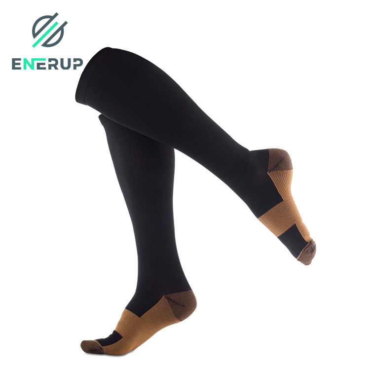 Meias de Compressão Altas de Tornozelo com Reforço de Dedo, Nylon, Spandex, Controle de Umidade, Enerup
