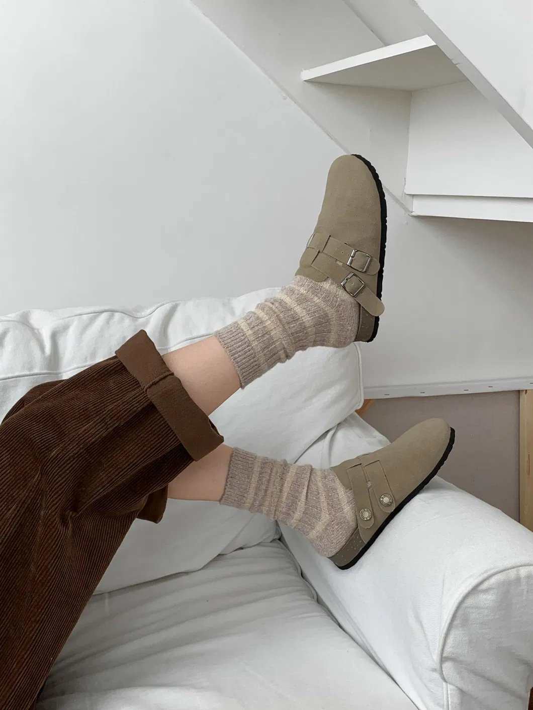 Meias de inverno retro listradas 2