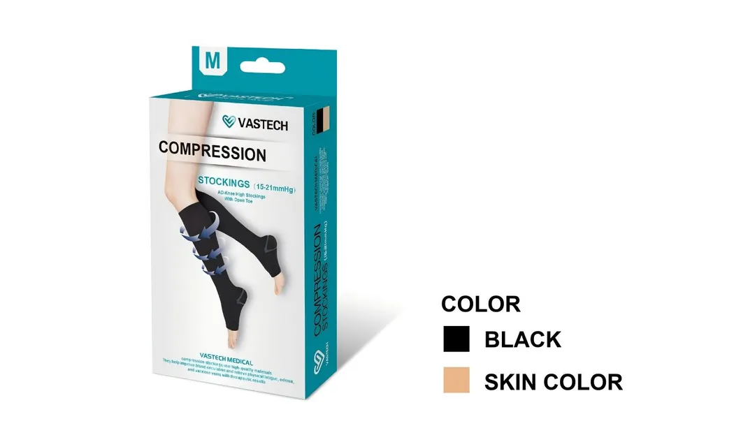 Meias de Compressão Abertas na Parte dos Dedos 1 para Prevenção de Doenças Venosas