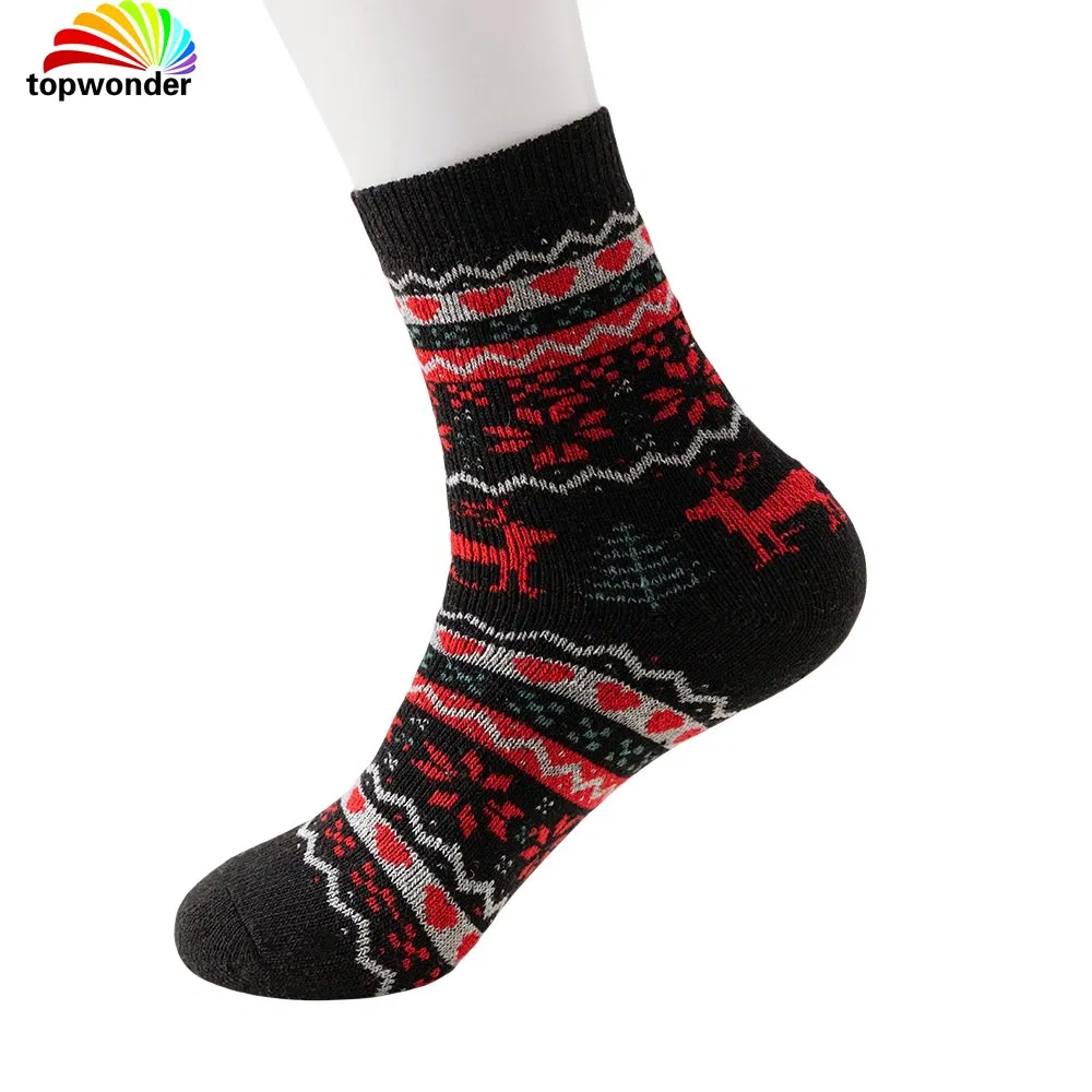 Personalize e Atacado Meia Térmica Grossa de Inverno com Design de Rena de Natal em Muitas Cores e Modelos a Preços Baixos