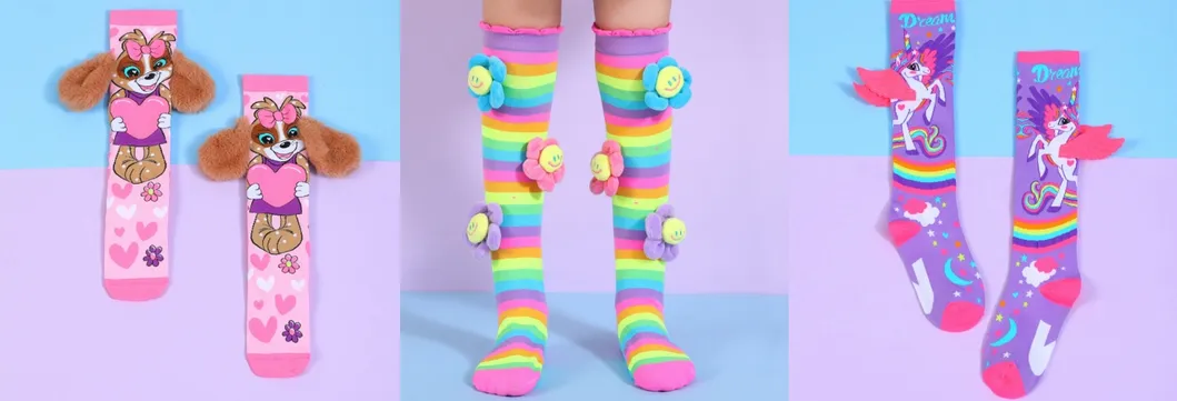 Meias Coloridas 3D de Desenho Animado para Crianças - Estilo Moderno até o Joelho