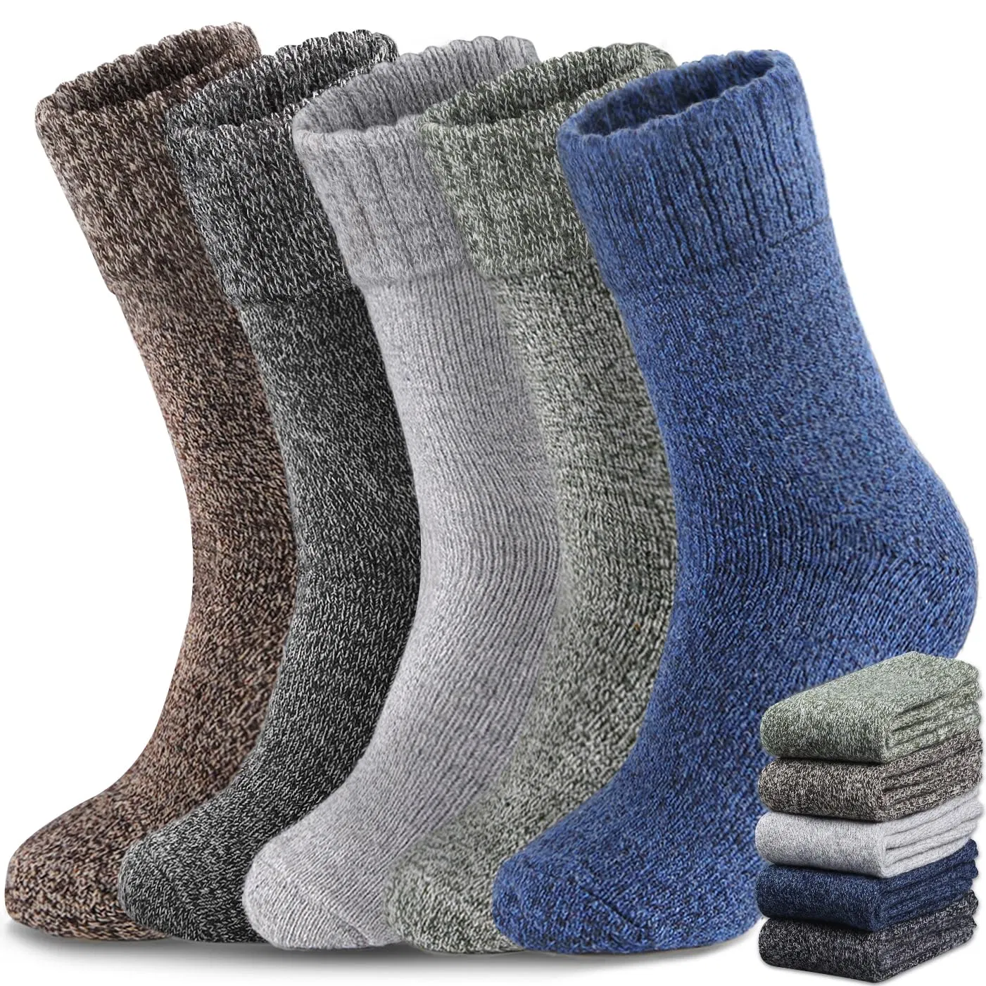 Meias de Lã de Alta Qualidade Ultra Macias Quentes Respirável Confortáveis Meias de Inverno, Meias de Caminhada Macias Casuais para Homens Meias Térmicas Crew de Algodão Meias de Cano Médio