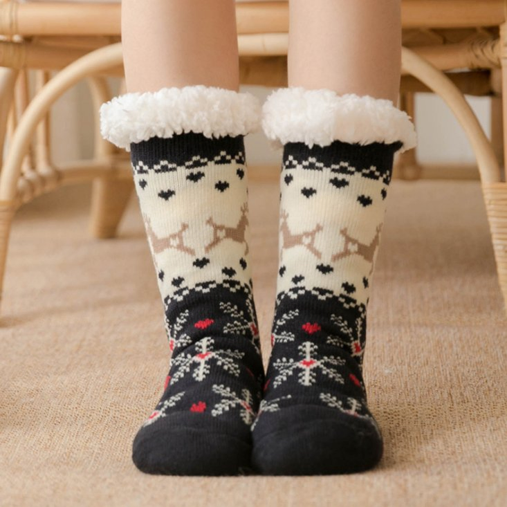 Meias de Inverno Quentes de Lã Fofas de Acrílico Confortáveis para o Natal em Cabana de Sherpa para Uso Interno