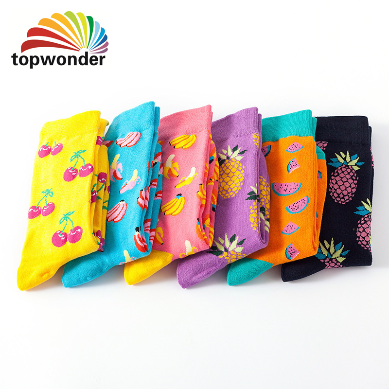 Atacado e personalização de todos os designs de meias de vestido de joelho de frutas em alta moda, disponíveis em muitas cores a preços baixos