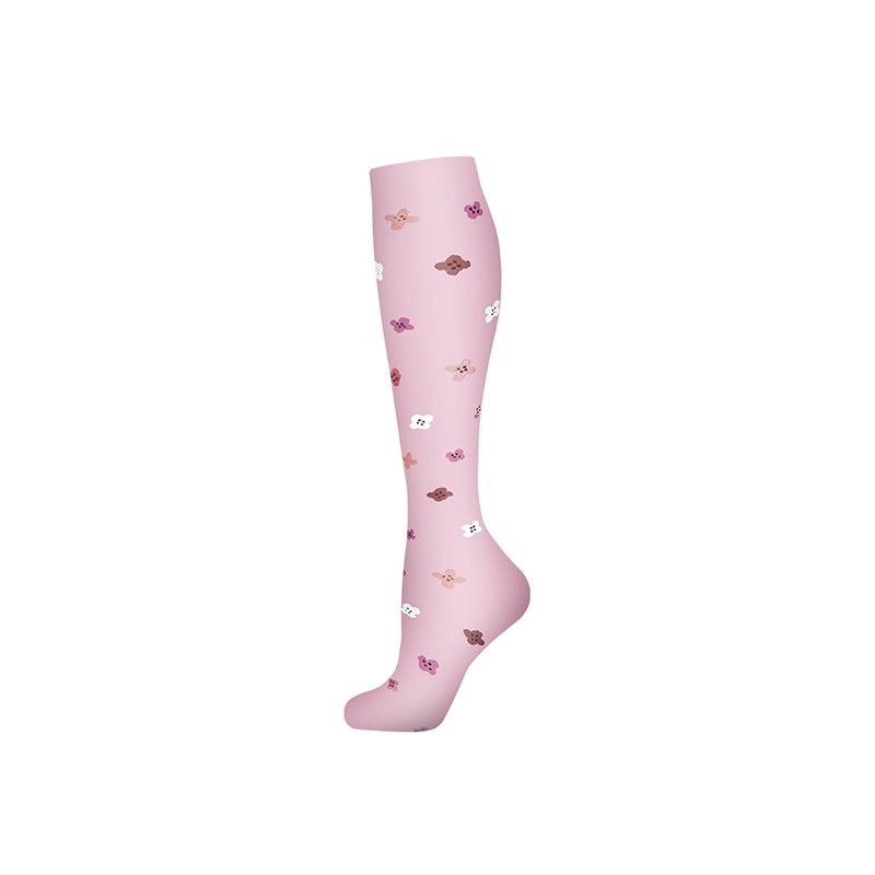 Nylon Elastic Knee High Running Compression Sport Socks Nurse Meias