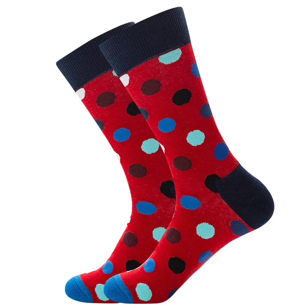 Meias de designer engraçadas e malucas por atacado, meias fashion personalizadas com logo, meias de algodão de novidade, meias elegantes tubulares, meias de vestir felizes