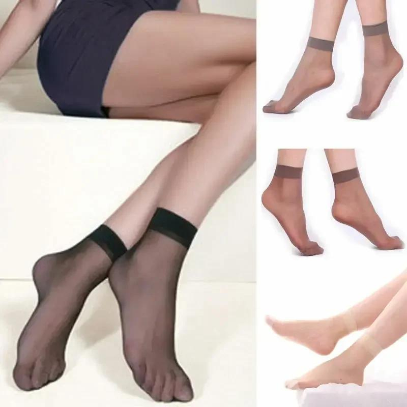Meias Descartáveis para Experimentar Botas e Sapatos, Meias de Nylon Altas até o Tornozelo para Mulheres, Meias Transparentes para Uso Temporário
