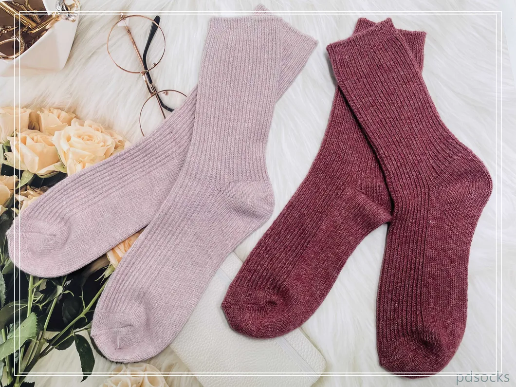 Meias térmicas de lã para adultos com 10% meias de bota de caxemira